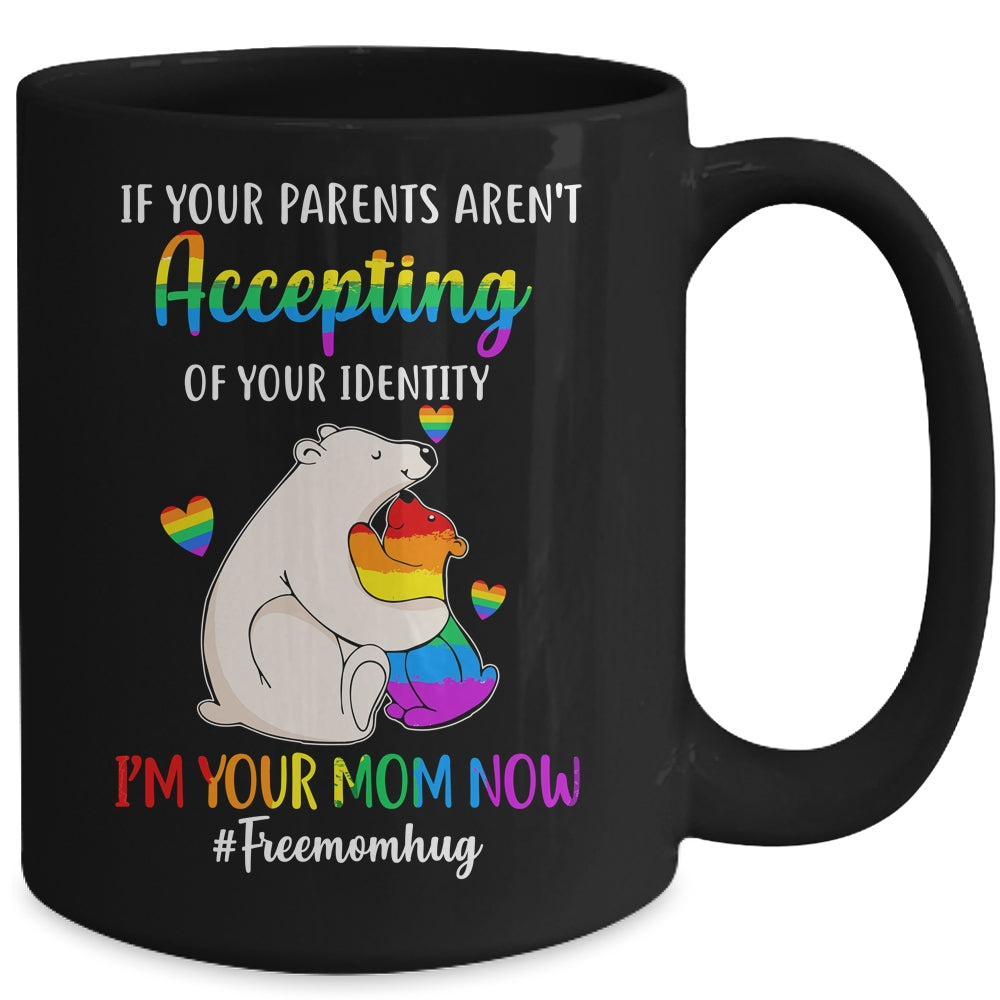 Free Mom Hugs Proud Bear Rainbow LGBT Gay Pride LGBTQ Mug | siriusteestore