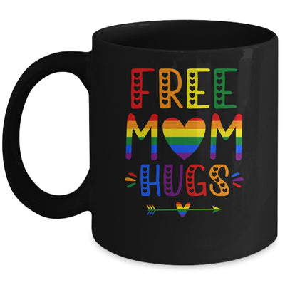Free Mom Hugs Rainbow Heart LGBT Pride Month Mug | siriusteestore