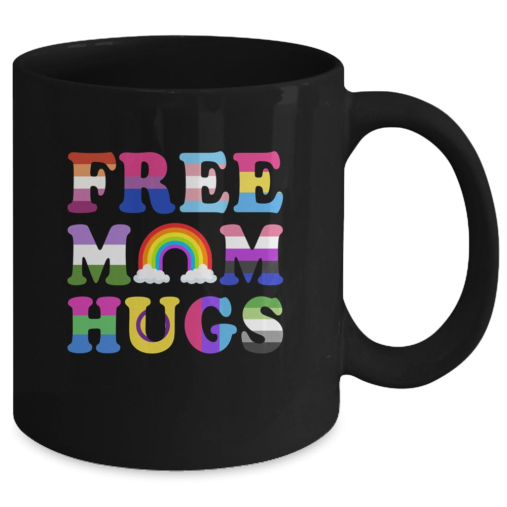 Free Mom Hugs Rainbow LGBT Lesbian Gay Pride Month Mug | siriusteestore