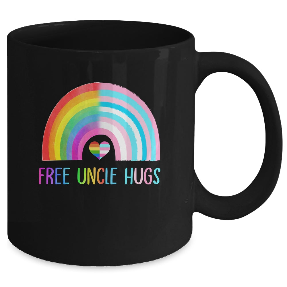 Free Uncle Hugs Gay Pride LGBTQ LGBT Rainbow Fathers Day Mug | siriusteestore