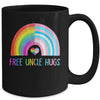 Free Uncle Hugs Gay Pride LGBTQ LGBT Rainbow Fathers Day Mug | siriusteestore