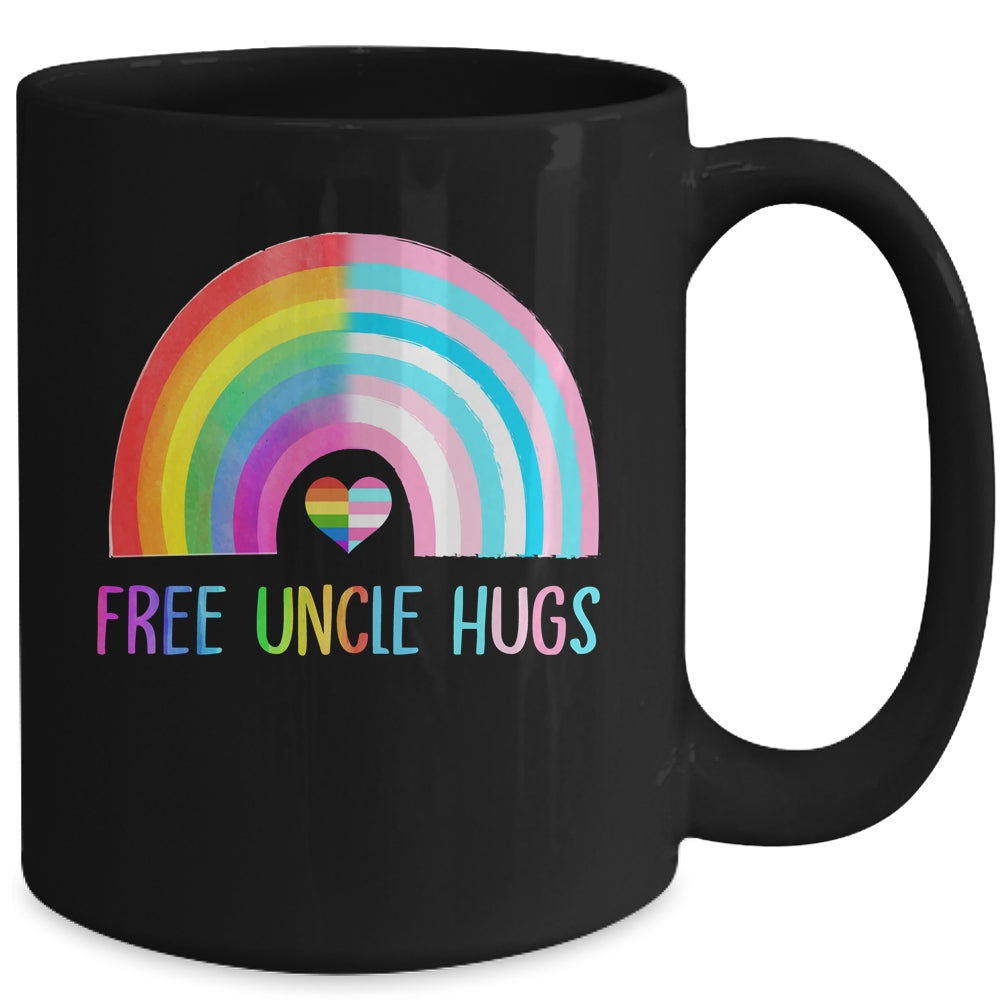 Free Uncle Hugs Gay Pride LGBTQ LGBT Rainbow Fathers Day Mug | siriusteestore