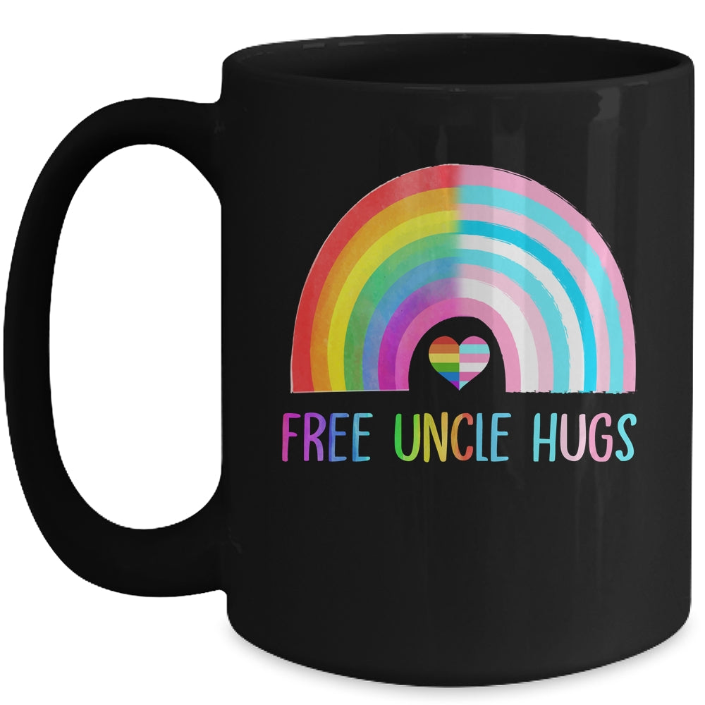 Free Uncle Hugs Gay Pride LGBTQ LGBT Rainbow Fathers Day Mug | siriusteestore