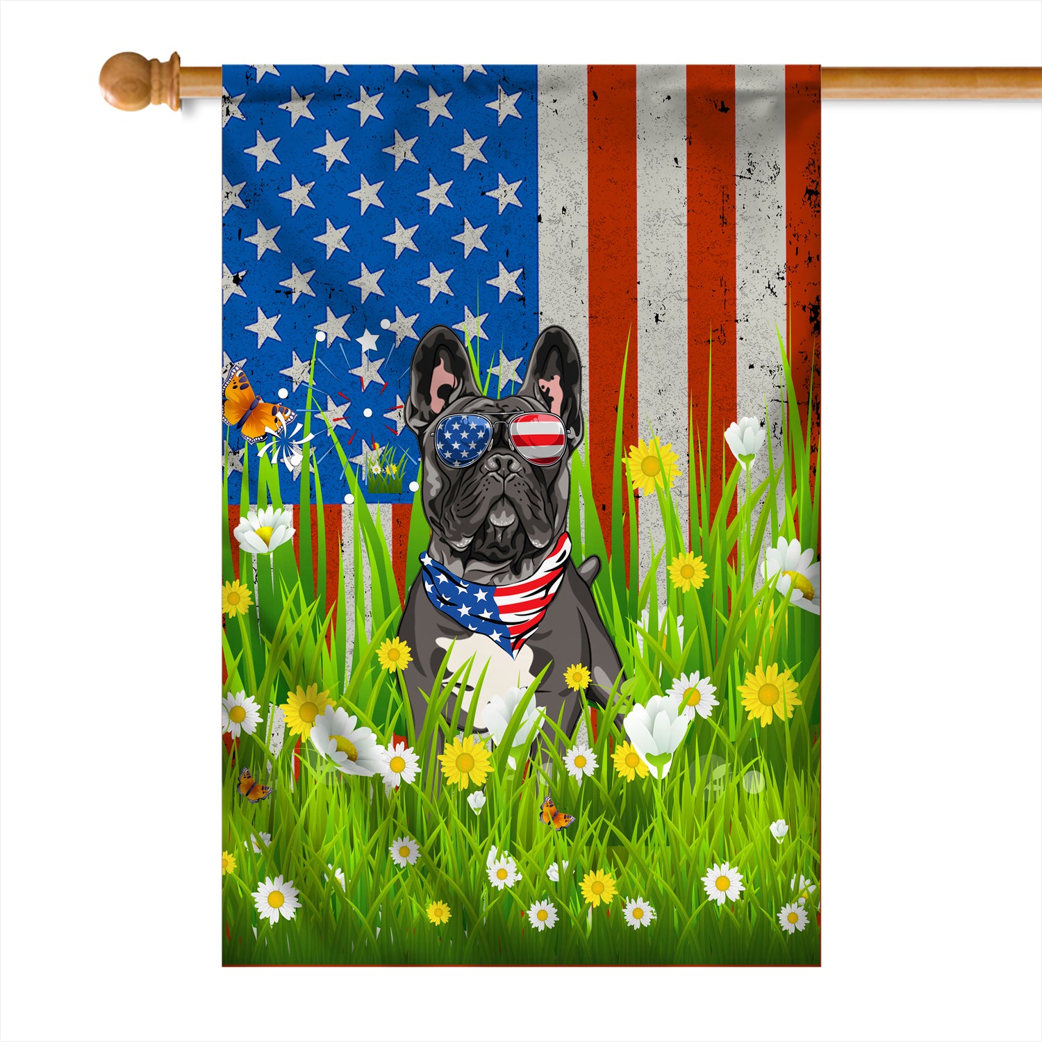 French Bull American USA Flag 4th of July Dog Lover On Independence Day | siriusteestore