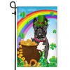 French Bulldog St Patrick's Day Dog Flag Funny Peeking Dog Wear Green Hat Golden Pot Coin Shamrock Rainbow Spring Banner for Home Decor | siriusteestore