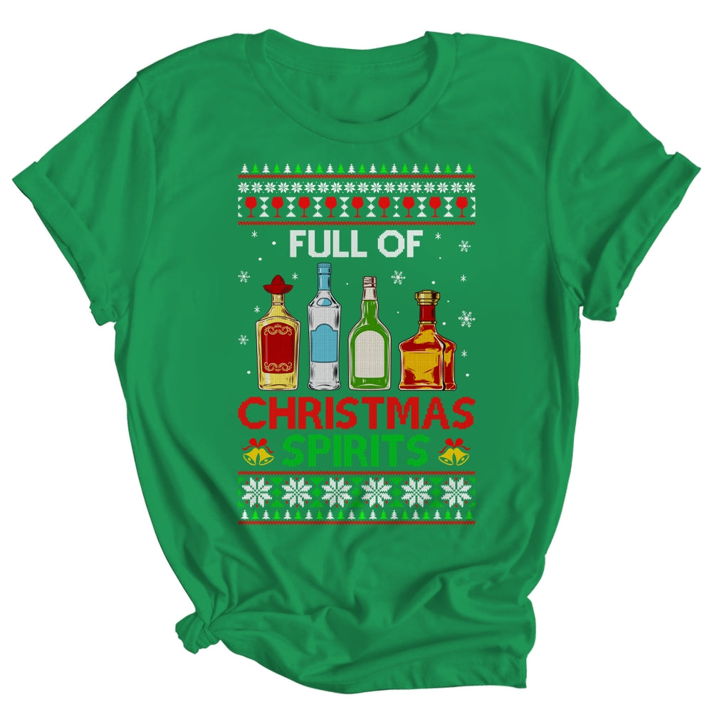 Full Of Christmas Spirits Funny Drinking Ugly Xmas Sweater Shirt & Sweatshirt | siriusteestore