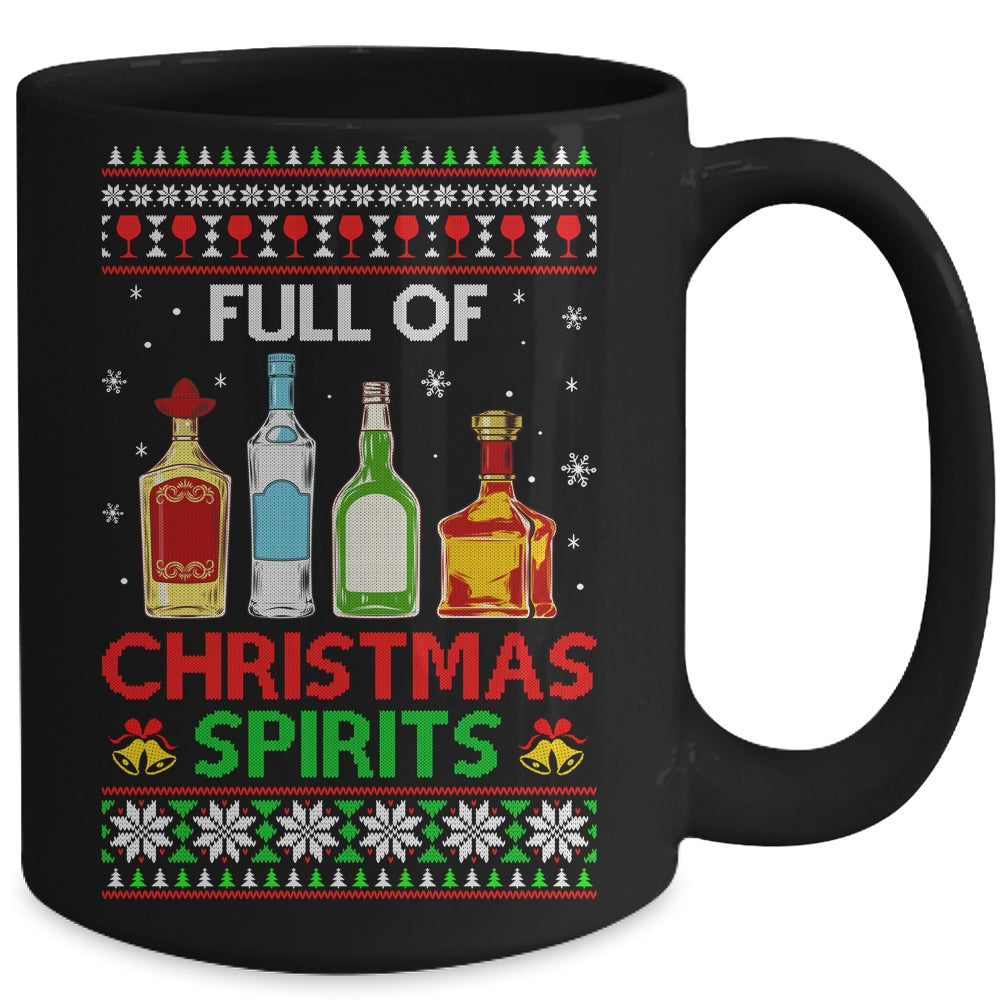 Full Of Christmas Spirits Funny Drinking Ugly Xmas Sweater Mug | siriusteestore