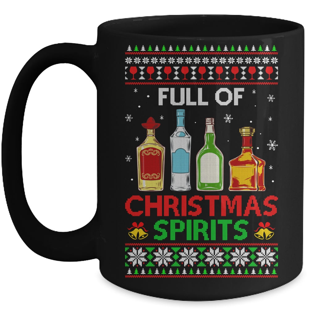Full Of Christmas Spirits Funny Drinking Ugly Xmas Sweater Mug | siriusteestore