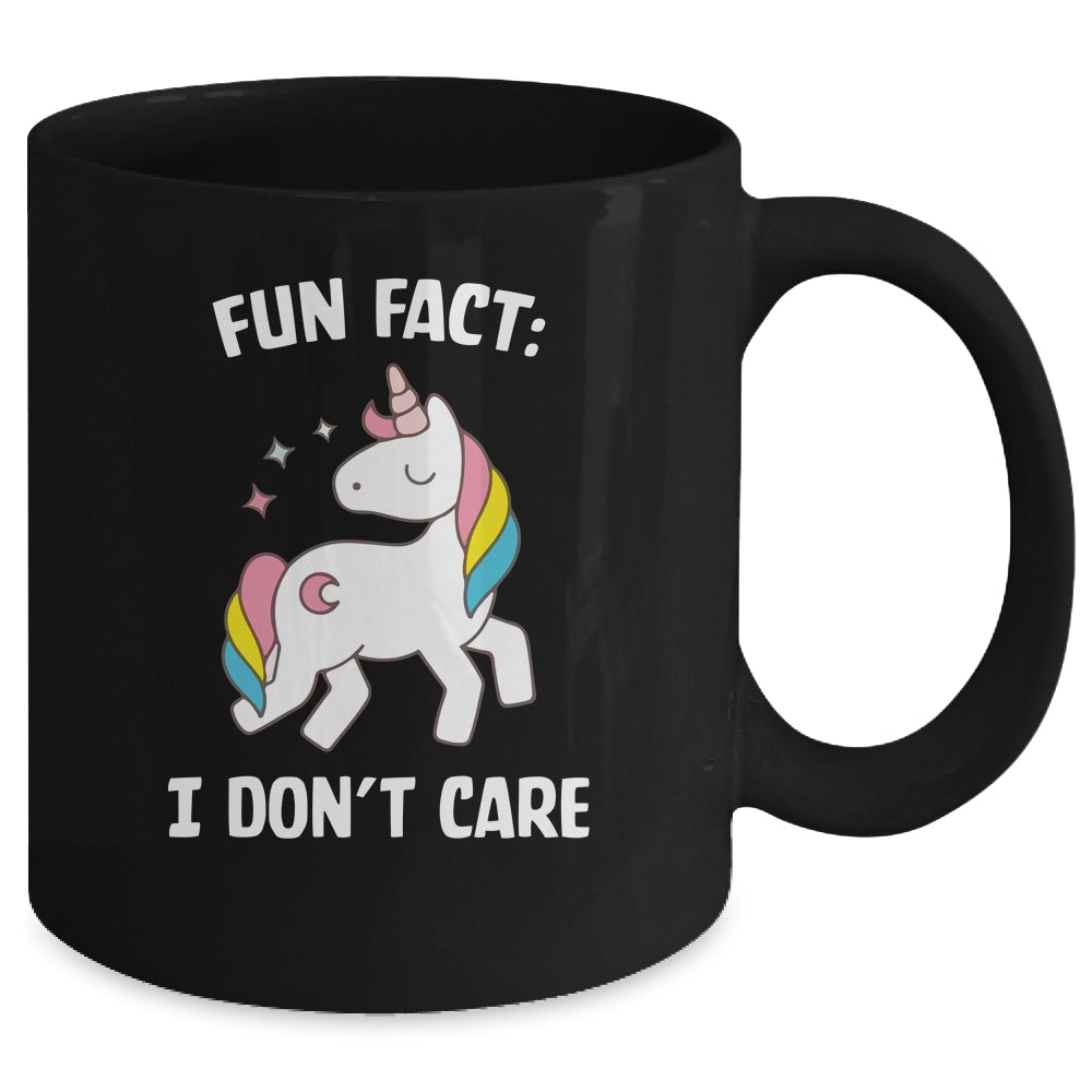 Fun Fact I Dont Care Funny Unicorn Saying Mug | siriusteestore