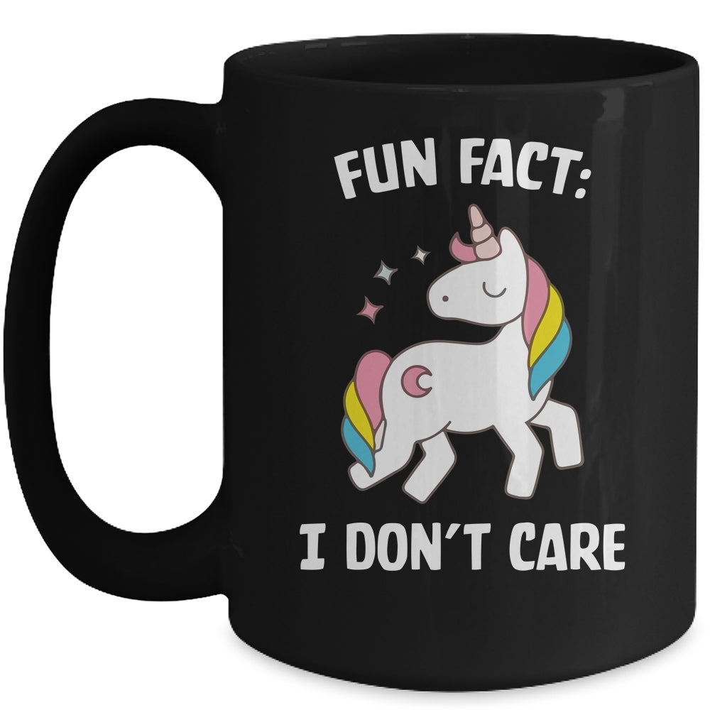 Fun Fact I Dont Care Funny Unicorn Saying Mug | siriusteestore