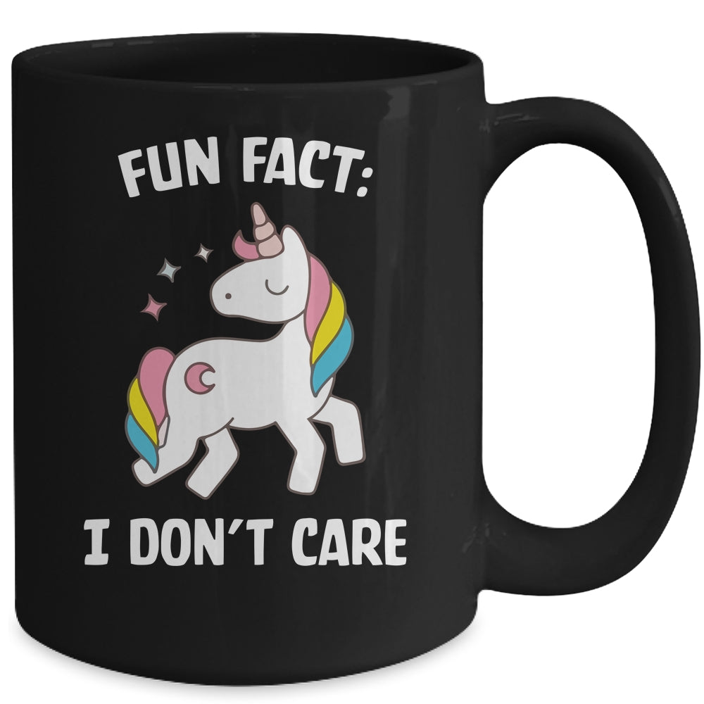 Fun Fact I Dont Care Funny Unicorn Saying Mug | siriusteestore