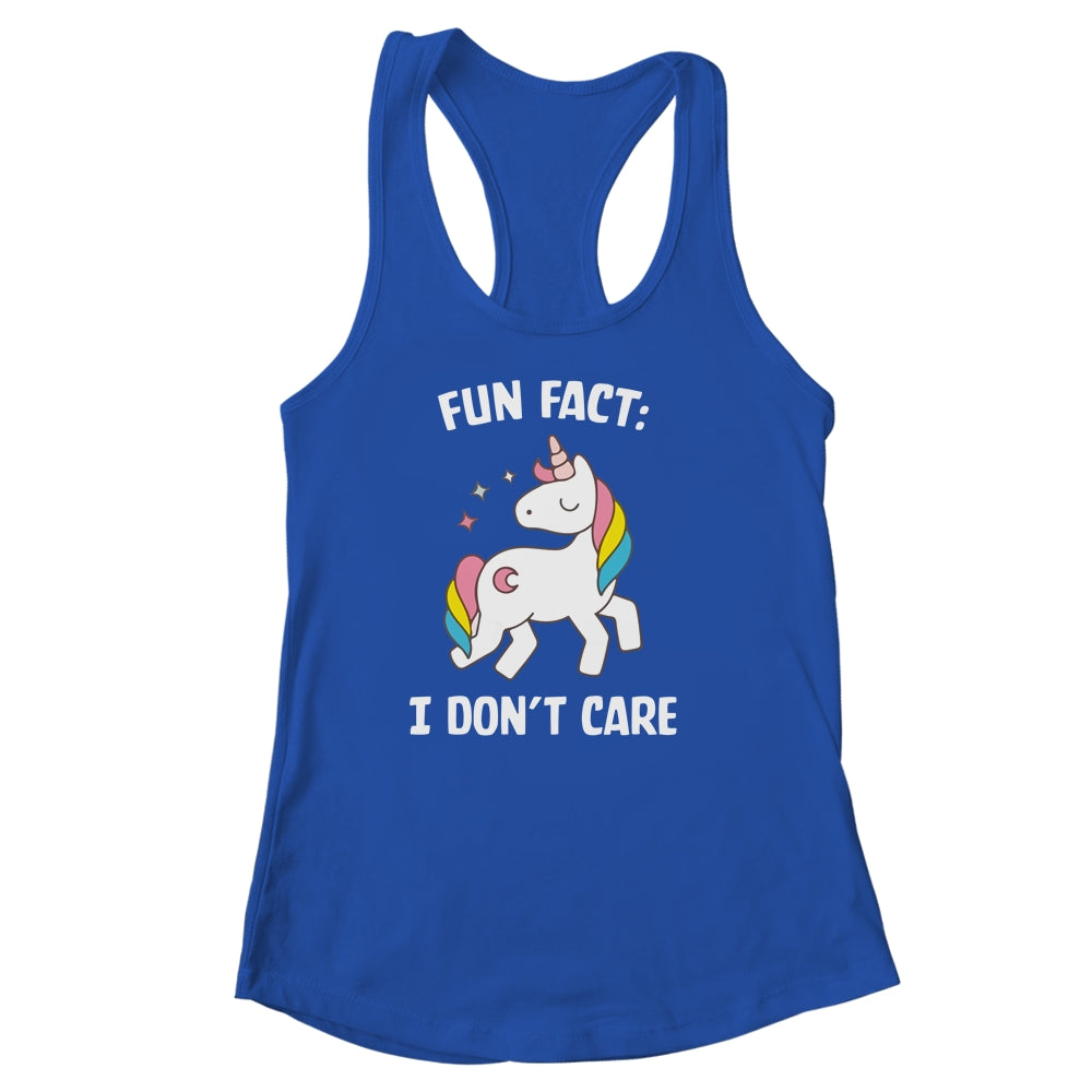 Fun Fact I Dont Care Funny Unicorn Saying Shirt & Tank Top | siriusteestore