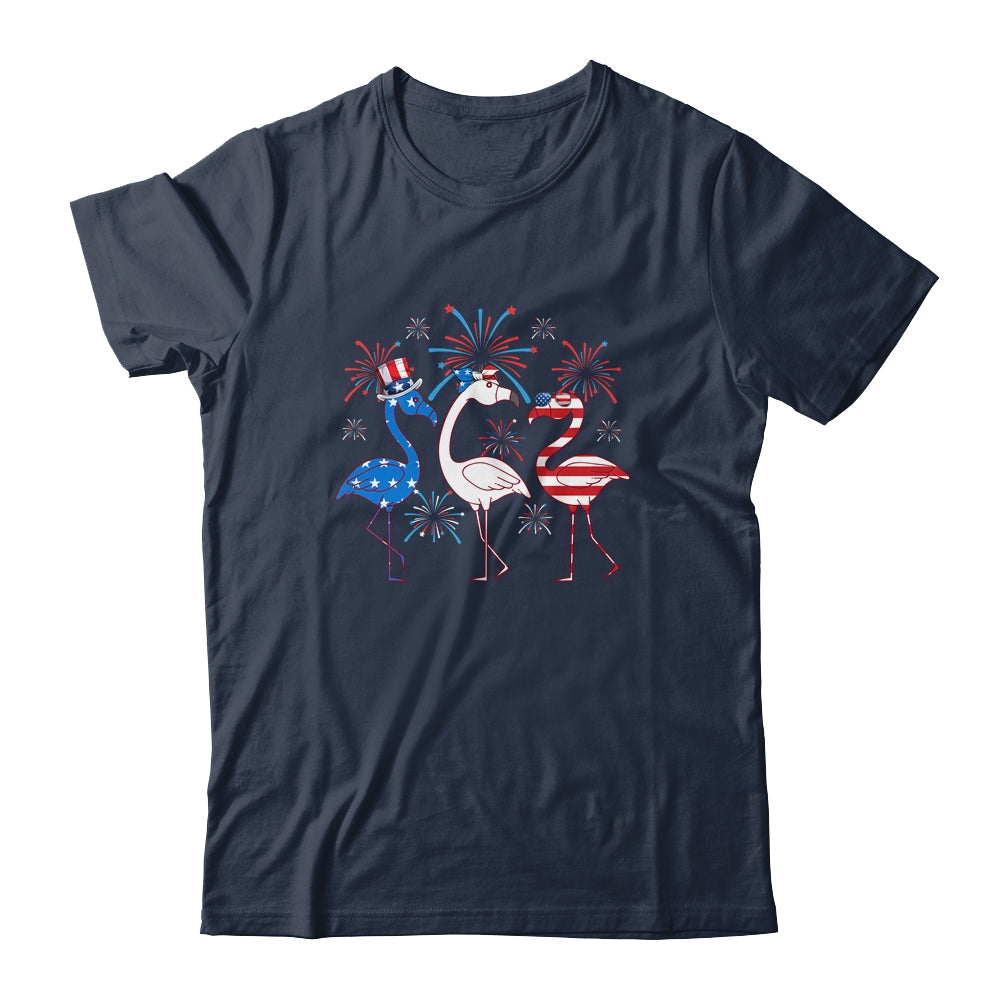Funny 4th Of July Flamingo American Flag USA Independence Shirt & Tank Top | siriusteestore
