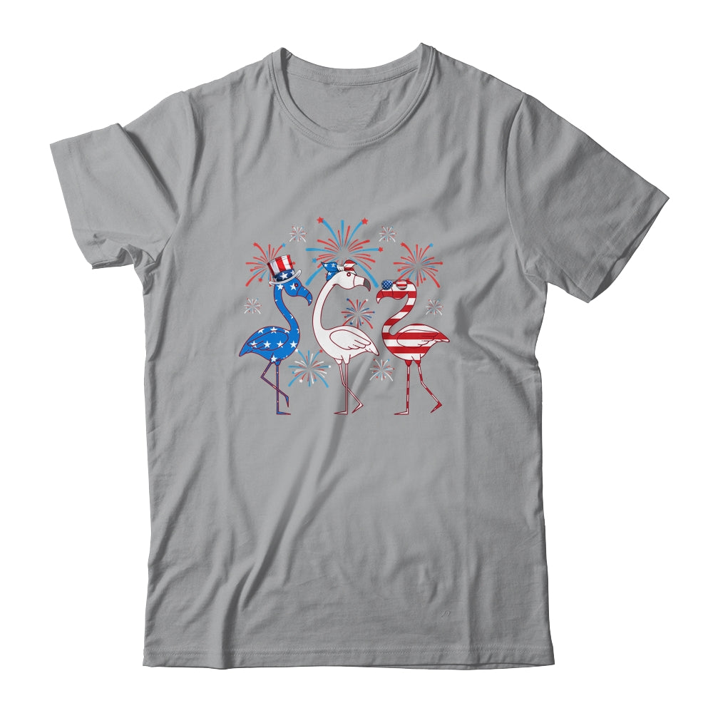 Funny 4th Of July Flamingo American Flag USA Independence Shirt & Tank Top | siriusteestore