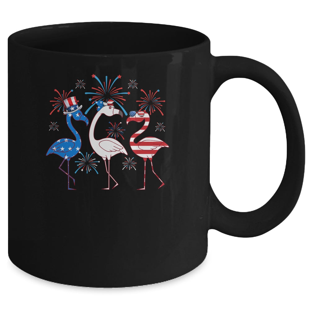 Funny 4th Of July Flamingo American Flag USA Independence Mug | siriusteestore