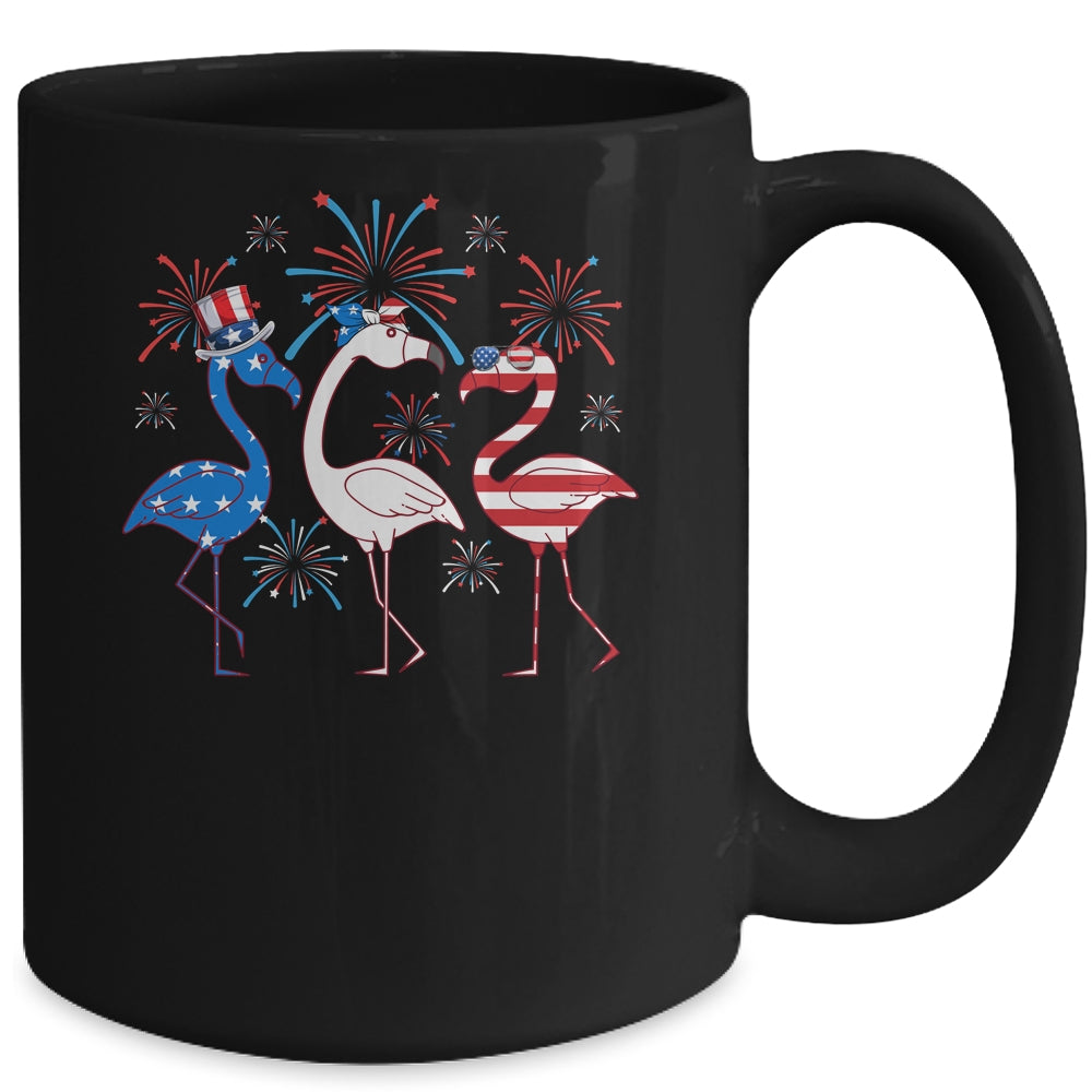 Funny 4th Of July Flamingo American Flag USA Independence Mug | siriusteestore