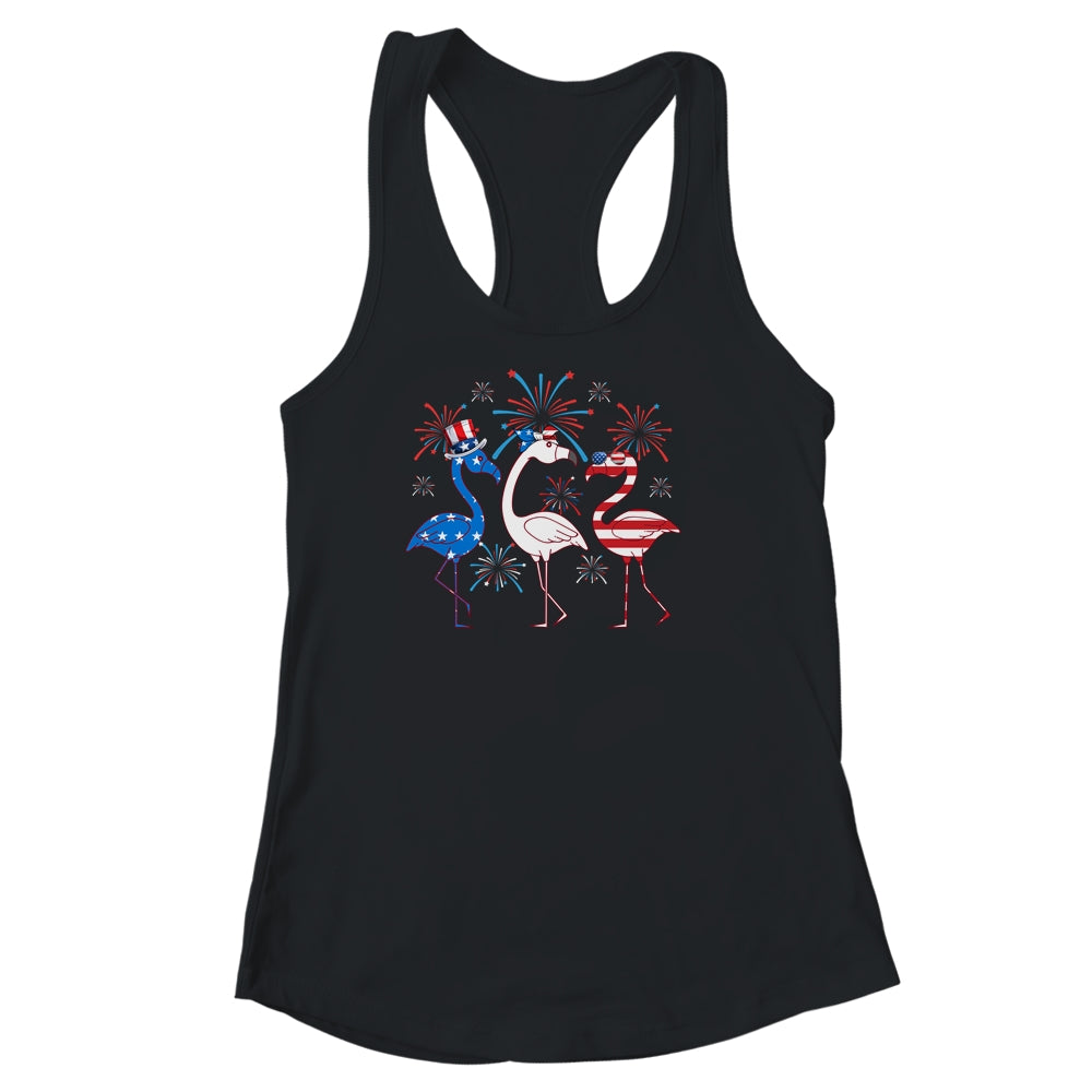 Funny 4th Of July Flamingo American Flag USA Independence Shirt & Tank Top | siriusteestore