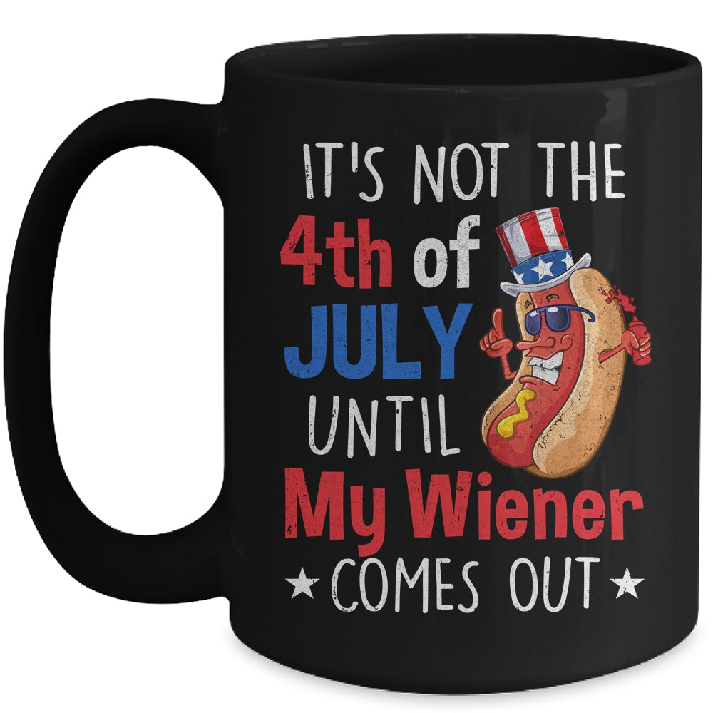 Funny 4th Of July Hot Dog Wiener Comes Out Humor Mug | siriusteestore