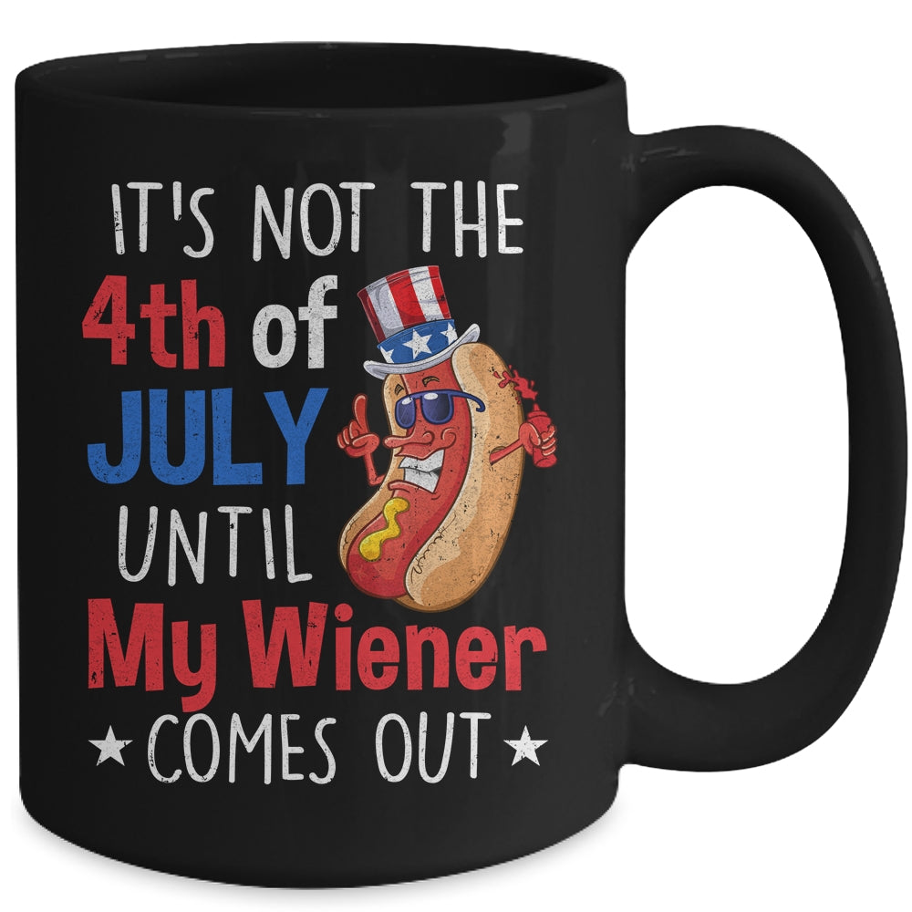 Funny 4th Of July Hot Dog Wiener Comes Out Humor Mug | siriusteestore