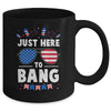 Funny 4th Of July I'm Just Here To Bang USA Flag Sunglasses Mug | siriusteestore