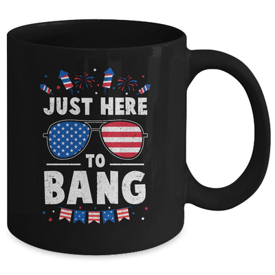 Funny 4th Of July I'm Just Here To Bang USA Flag Sunglasses Mug | siriusteestore
