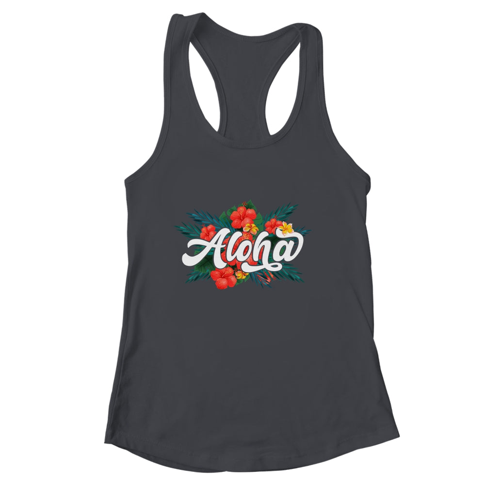 Funny Aloha Flowers Hawaiian Funny Hawaii Beach Luau Party Shirt & Tank Top | siriusteestore