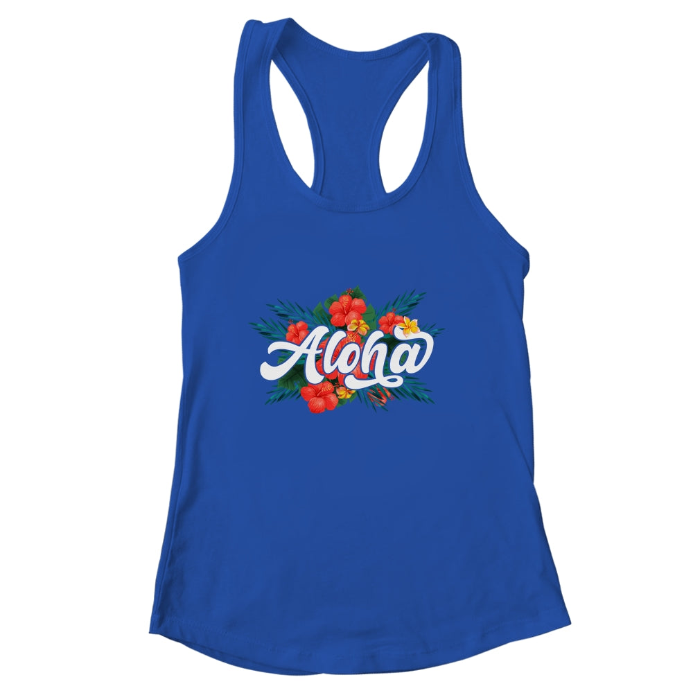 Funny Aloha Flowers Hawaiian Funny Hawaii Beach Luau Party Shirt & Tank Top | siriusteestore