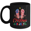 Funny American Flag Flip Flops Xmas Lights Christmas In July Mug | siriusteestore