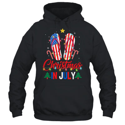 Funny American Flag Flip Flops Xmas Lights Christmas In July Shirt & Tank Top | siriusteestore