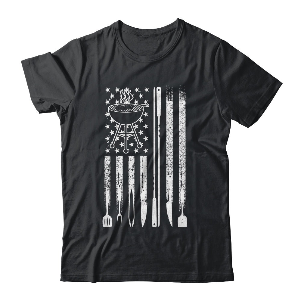 Funny BBQ Smoker Smoking Grilling And Barbecue Us Flag Shirt & Hoodie | siriusteestore