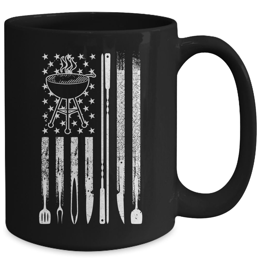 Funny BBQ Smoker Smoking Grilling And Barbecue Us Flag Mug | siriusteestore