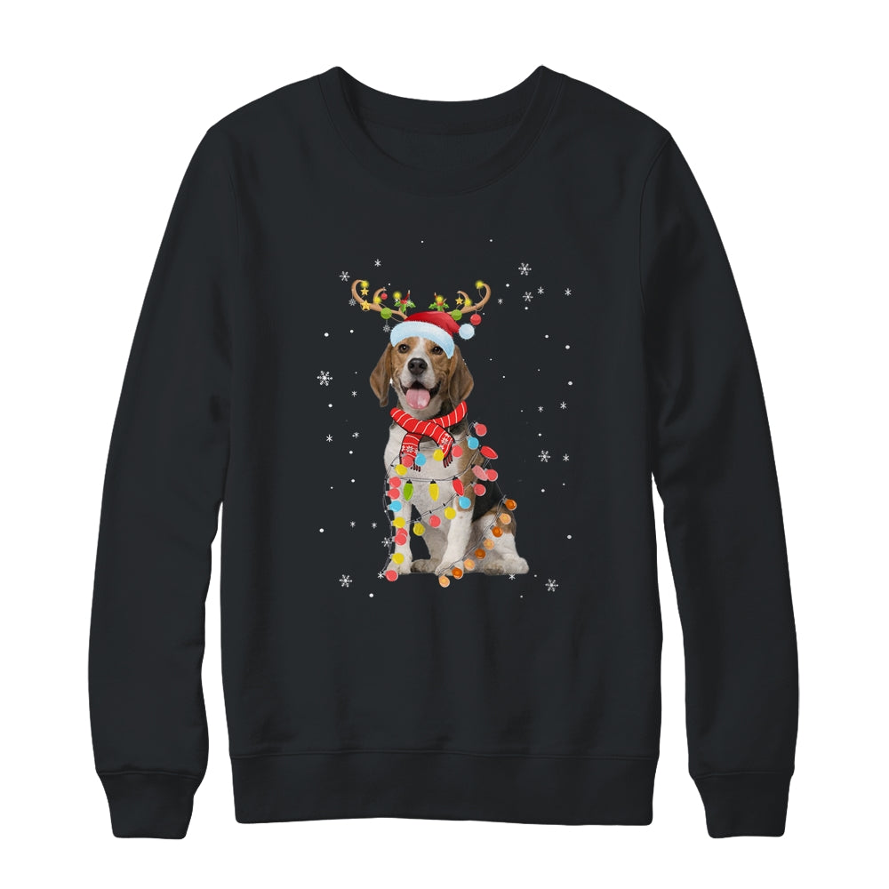 Funny Beagle Christmas Tree Santa Reindeer Pajamas Shirt & Sweatshirt | siriusteestore