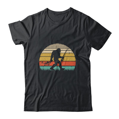 Funny Bigfoot Fishing Sasquatch Outdoor Retro Men Women Shirt & Hoodie | siriusteestore