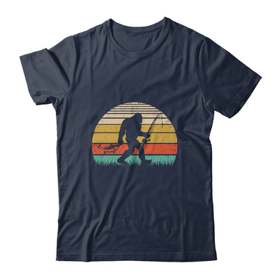 Funny Bigfoot Fishing Sasquatch Outdoor Retro Men Women Shirt & Hoodie | siriusteestore