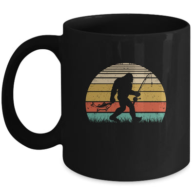 Funny Bigfoot Fishing Sasquatch Outdoor Retro Men Women Mug | siriusteestore