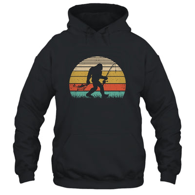 Funny Bigfoot Fishing Sasquatch Outdoor Retro Men Women Shirt & Hoodie | siriusteestore