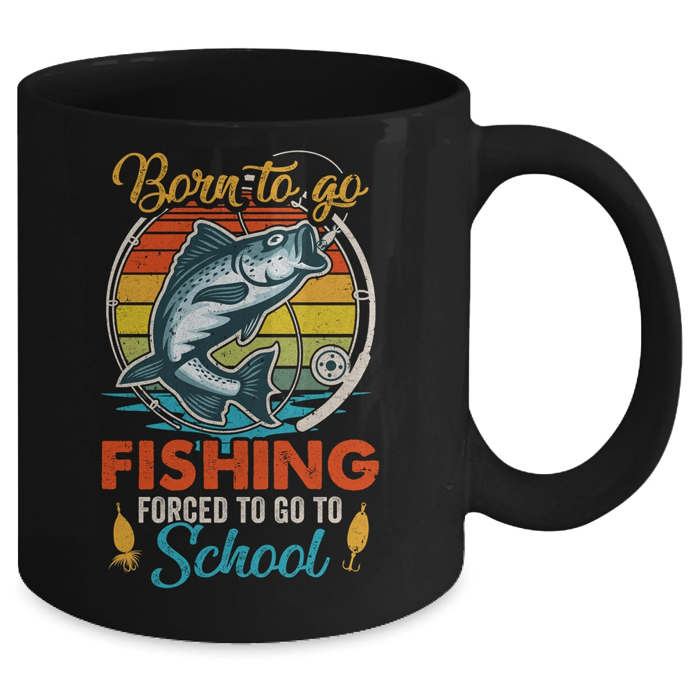 Funny Born To Go Fishing Bass Fish Fisherman Boys Kids Mug | siriusteestore