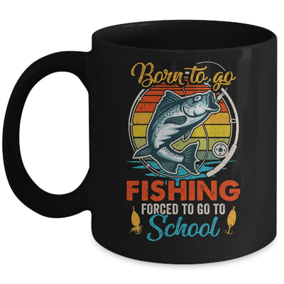 Funny Born To Go Fishing Bass Fish Fisherman Boys Kids Mug | siriusteestore