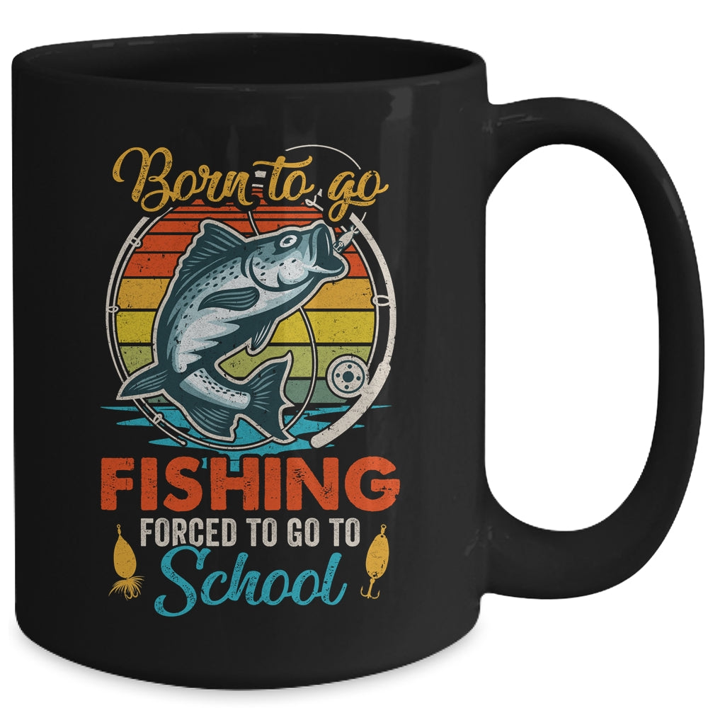 Funny Born To Go Fishing Bass Fish Fisherman Boys Kids Mug | siriusteestore
