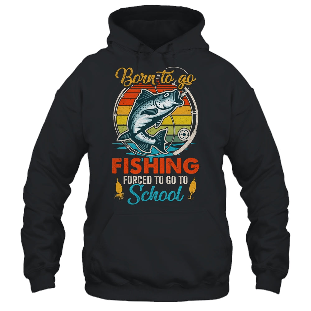 Funny Born To Go Fishing Bass Fish Fisherman Boys Kids Shirt