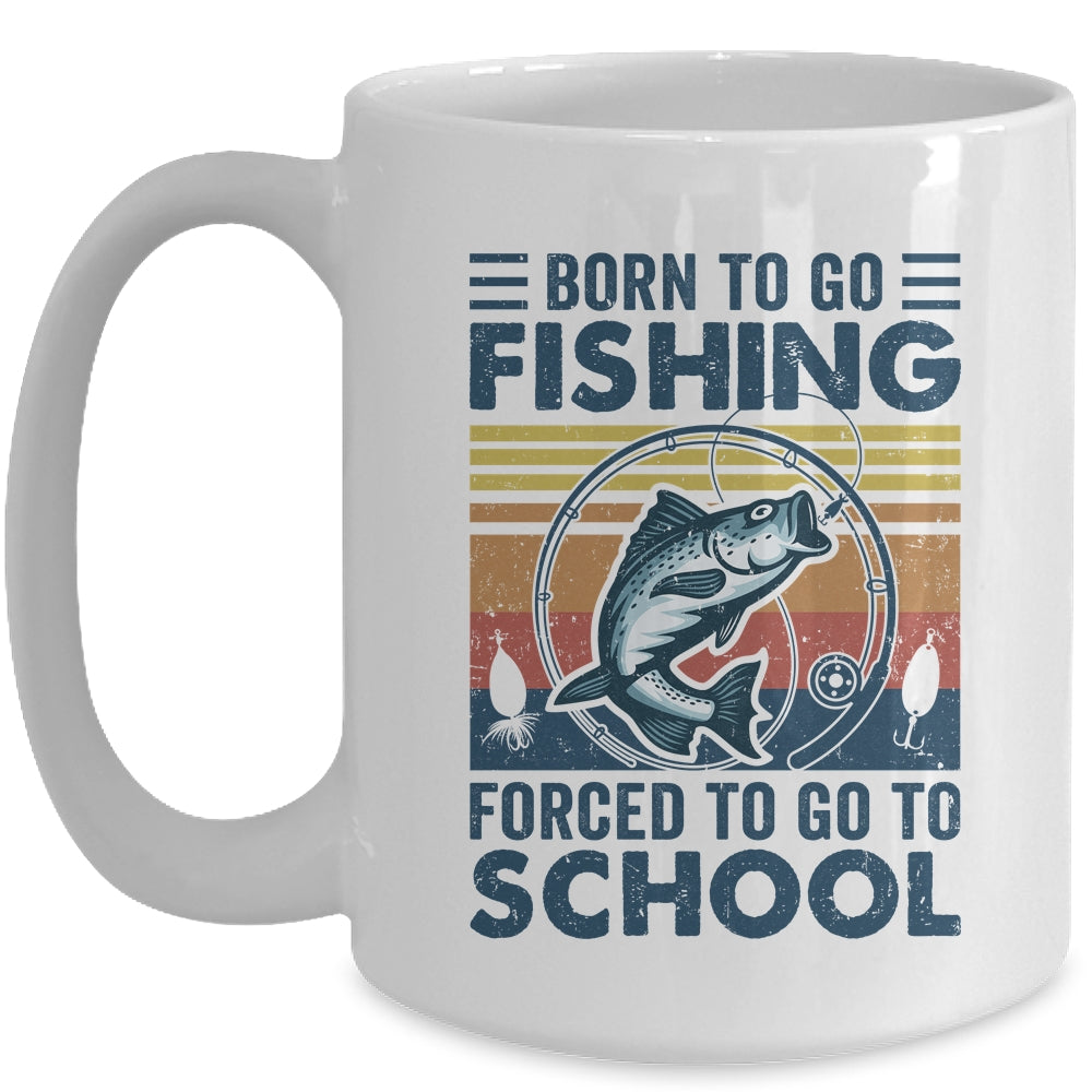 Funny Born To Go Fishing Bass Fish Fisherman For Boys Mug | siriusteestore