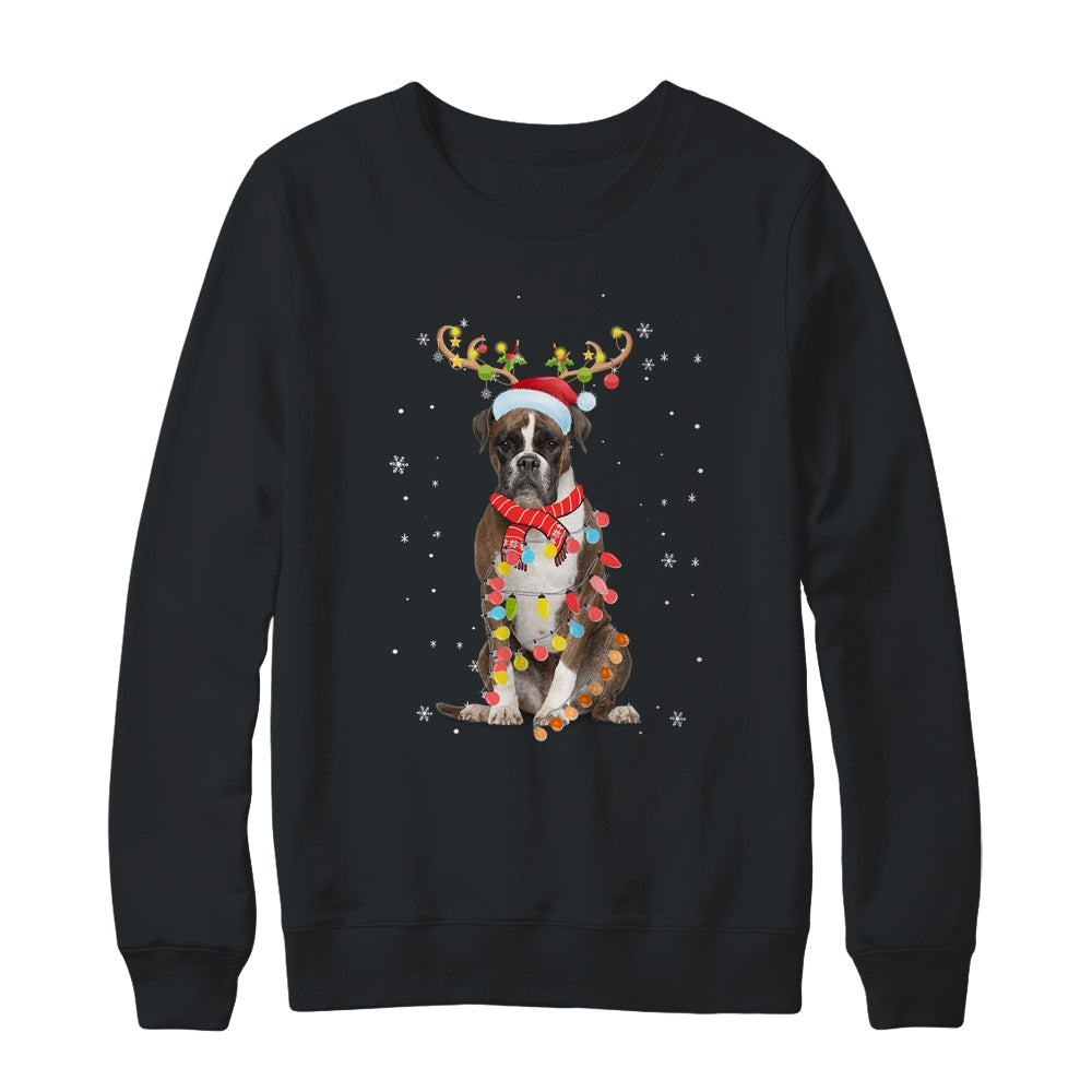 Funny Boxer Christmas Tree Santa Reindeer Pajamas Shirt & Sweatshirt | siriusteestore