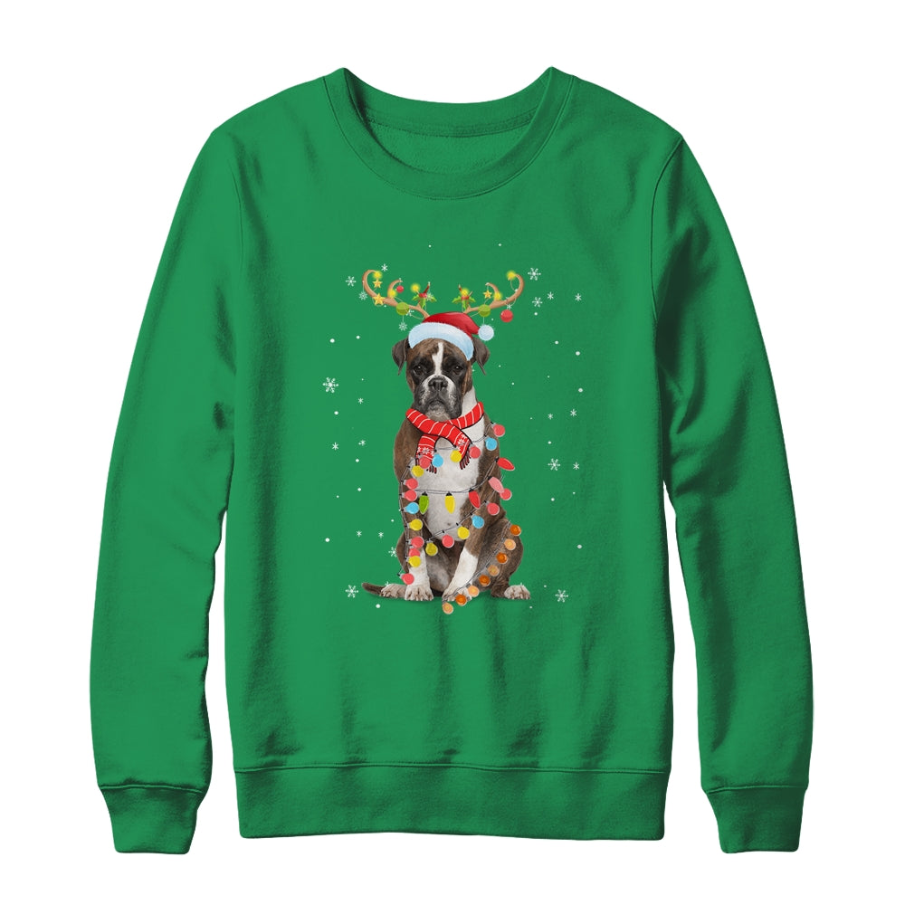 Funny Boxer Christmas Tree Santa Reindeer Pajamas Shirt & Sweatshirt | siriusteestore