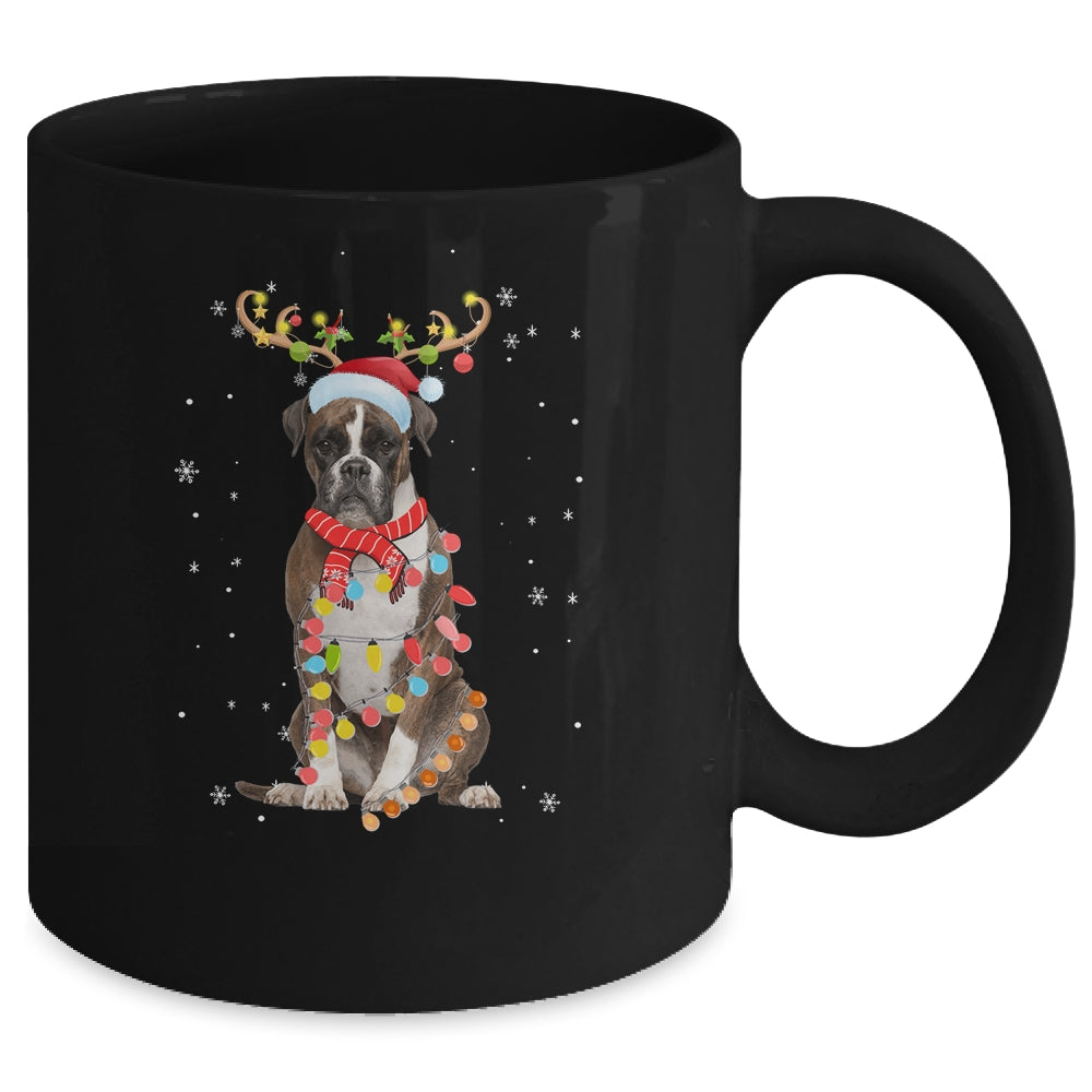 Funny Boxer Christmas Tree Santa Reindeer Pajamas Mug | siriusteestore