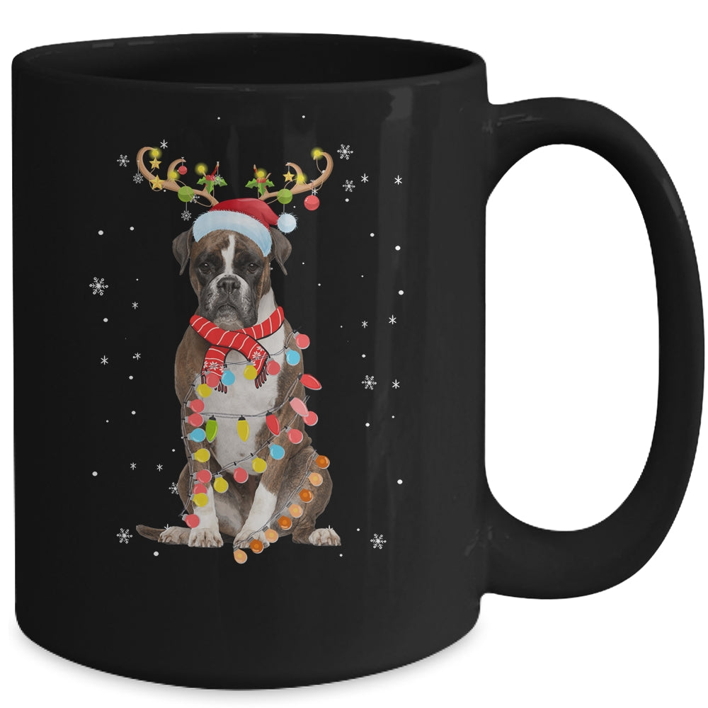 Funny Boxer Christmas Tree Santa Reindeer Pajamas Mug | siriusteestore