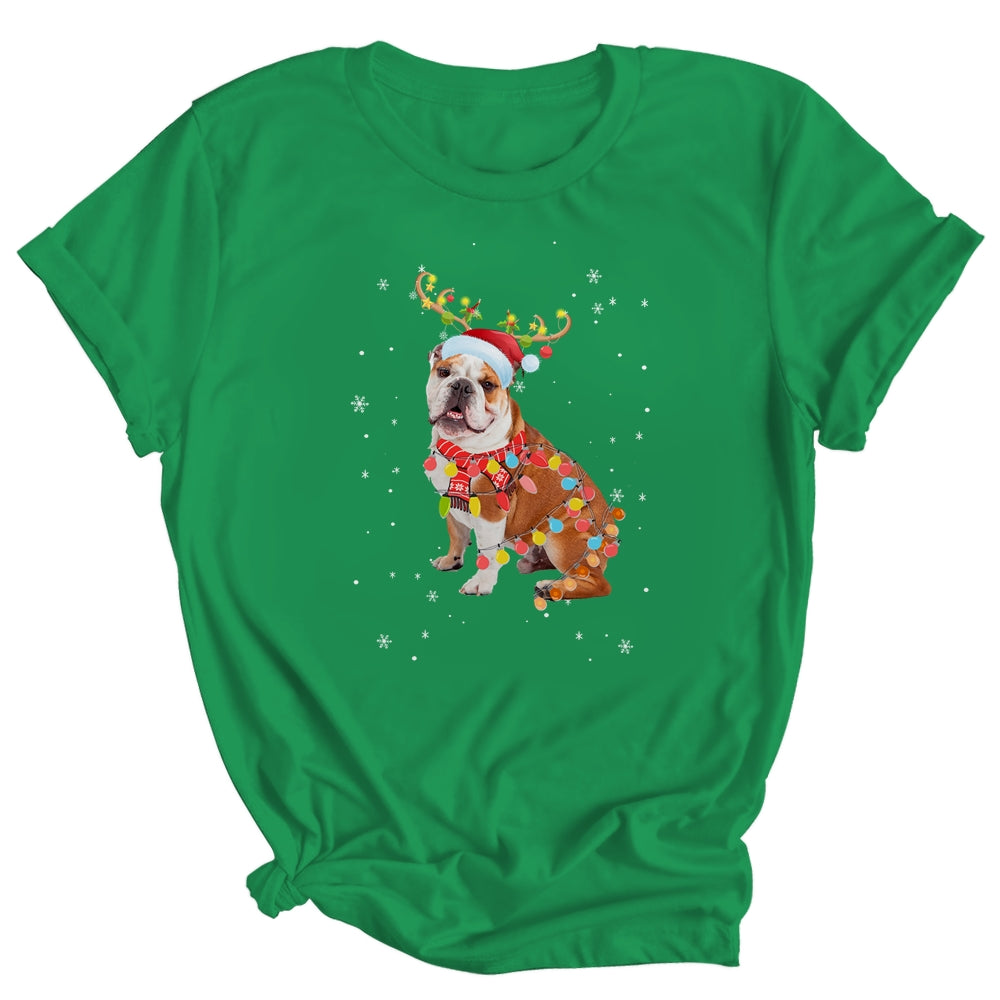 Funny Bulldog Christmas Tree Santa Reindeer Pajamas Shirt & Sweatshirt | siriusteestore