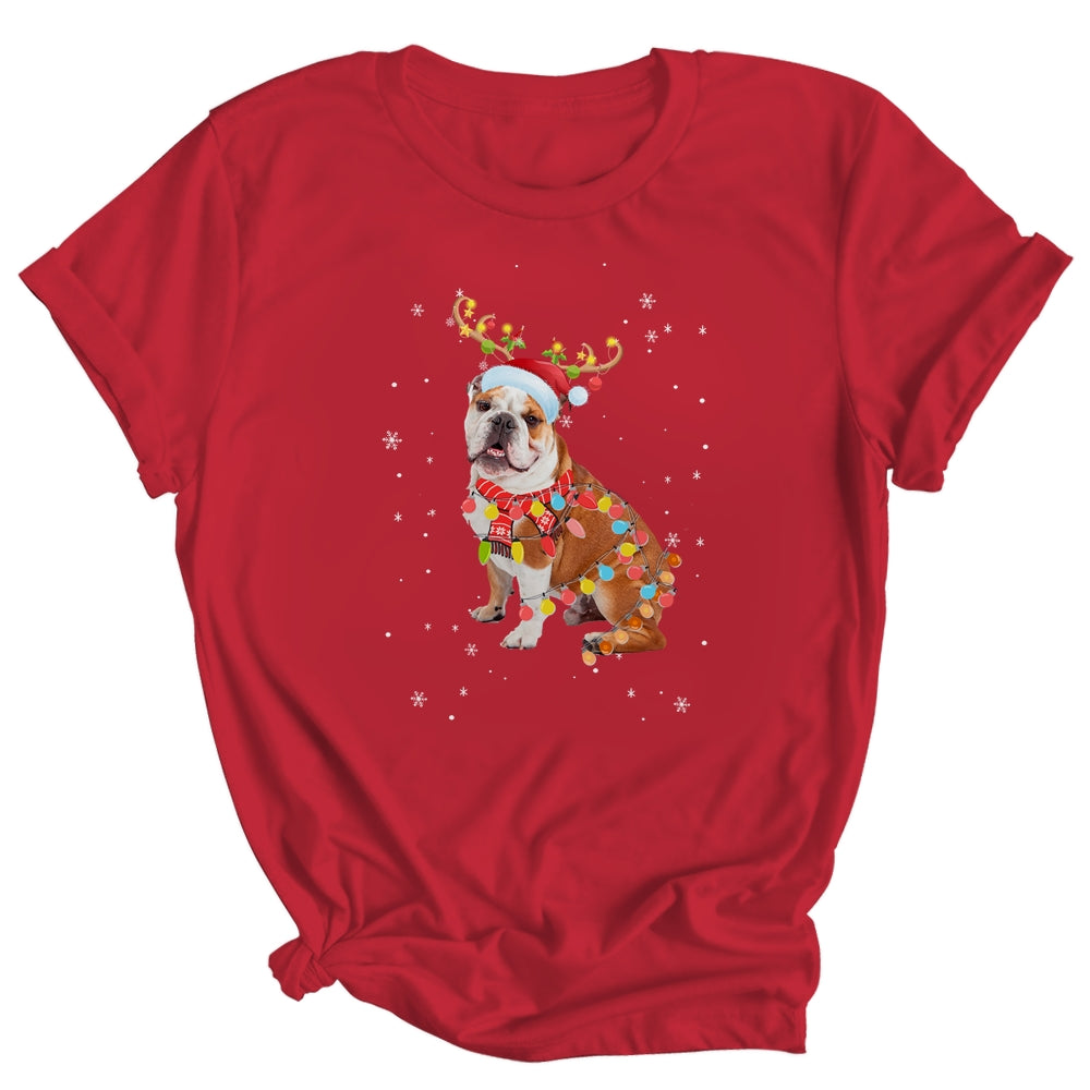Funny Bulldog Christmas Tree Santa Reindeer Pajamas Shirt & Sweatshirt | siriusteestore