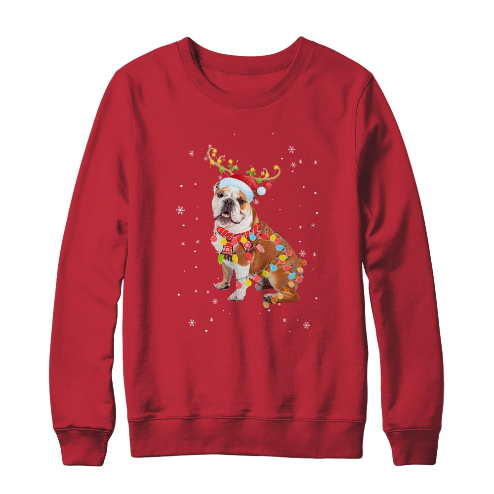 Funny Bulldog Christmas Tree Santa Reindeer Pajamas Shirt & Sweatshirt | siriusteestore