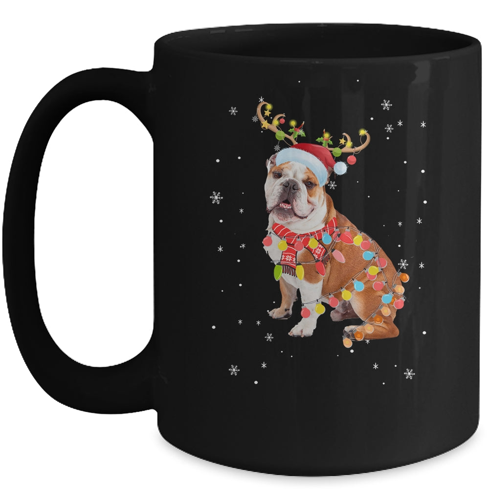 Funny Bulldog Christmas Tree Santa Reindeer Pajamas Mug | siriusteestore