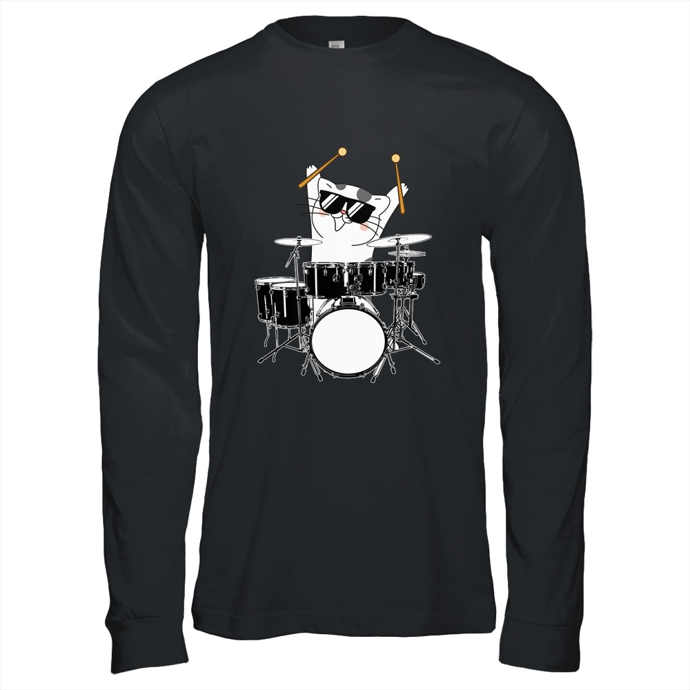 Funny Cat Drummer Funny Cat Drumkit Shirt & Hoodie | siriusteestore